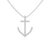 moissanite anchor necklaces in sterling silver